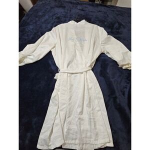Secret treasures white silky bridal robe Mrs in blue 2xl wedding bride